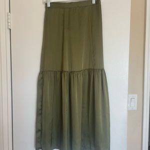 TOPSHOP OLIVE GREEN LONG SKIRT